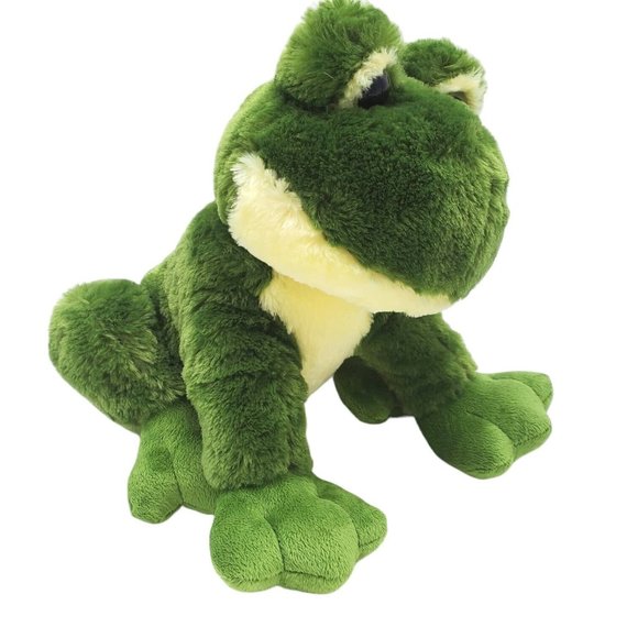 Toys R Us GREEN FROG Plush 2015 Stuffed Animal 14” Geoffrey Rare Big Eyes Soft - Picture 2 of 7